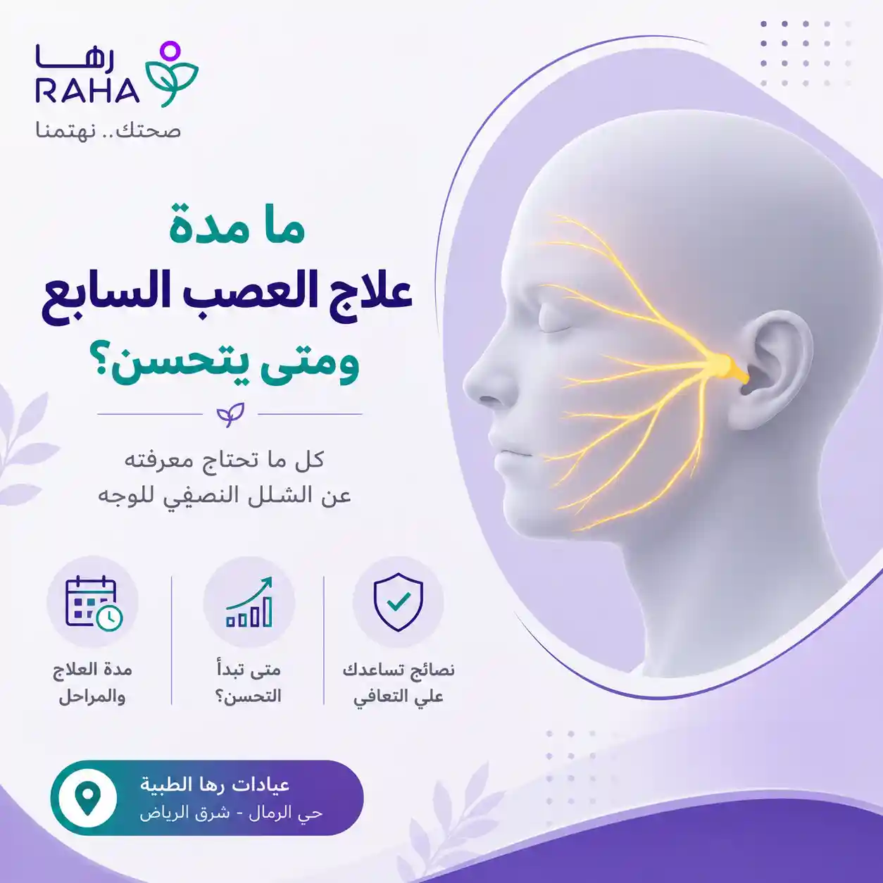 ما مدة علاج العصب السابع ومتى يتحسن